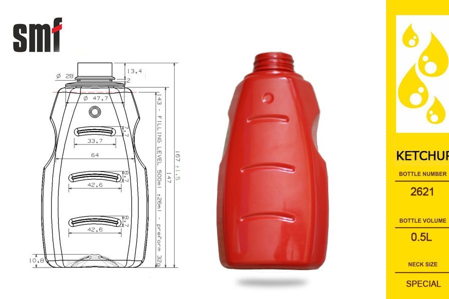 HOT FILL Bottle Ketchup No. 2621, volume 0.5l