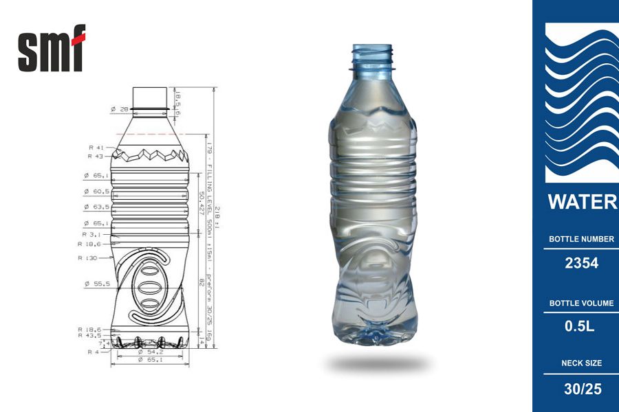 Water bottle No. 2354, volume 0.5l