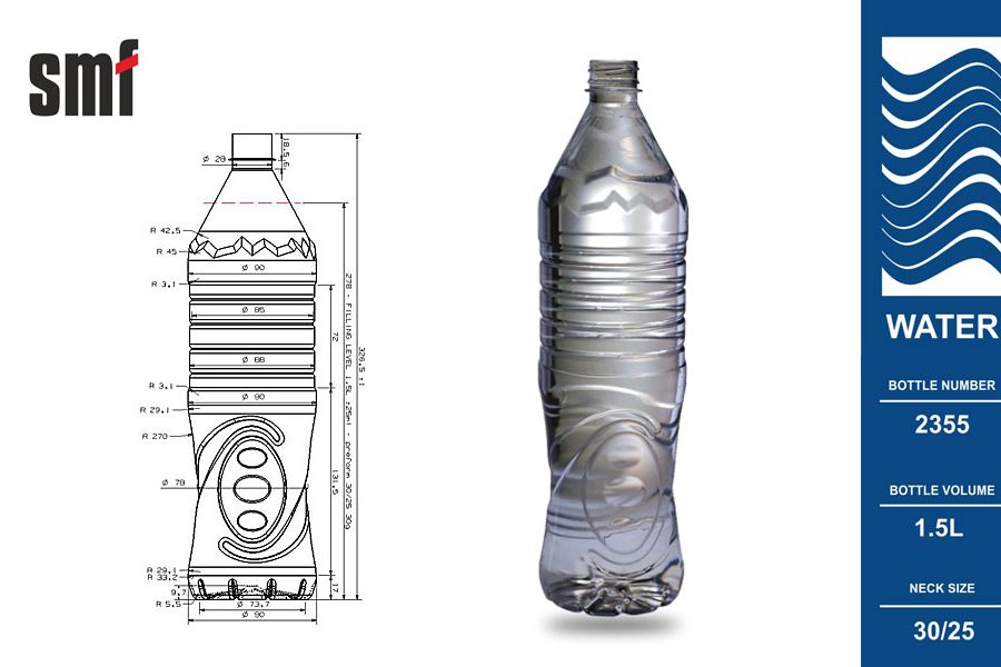 Water bottle No. 2355, volume 1.5l
