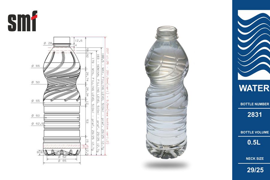 Water bottle No. 2831, volume 0.5l
