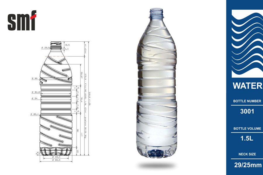 Water bottle No. 3001, volume 1.5l