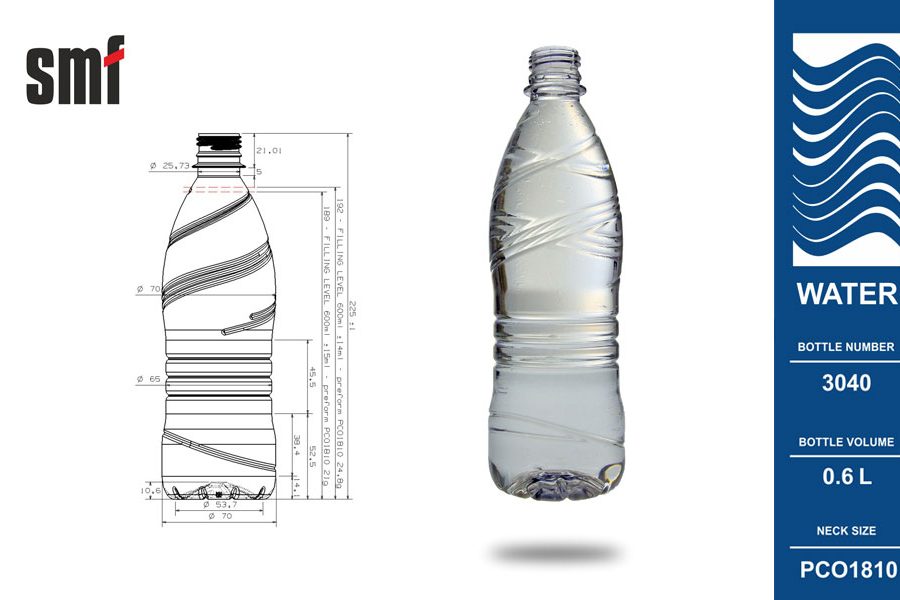 Water bottle No. 3040, volume 0.6l