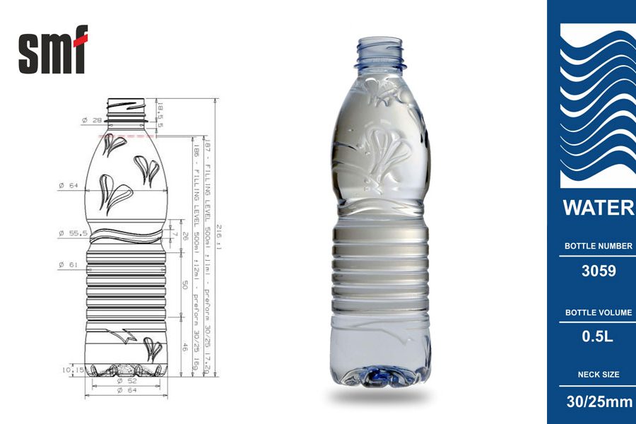 Water bottle No. 3059, volume 0.5l